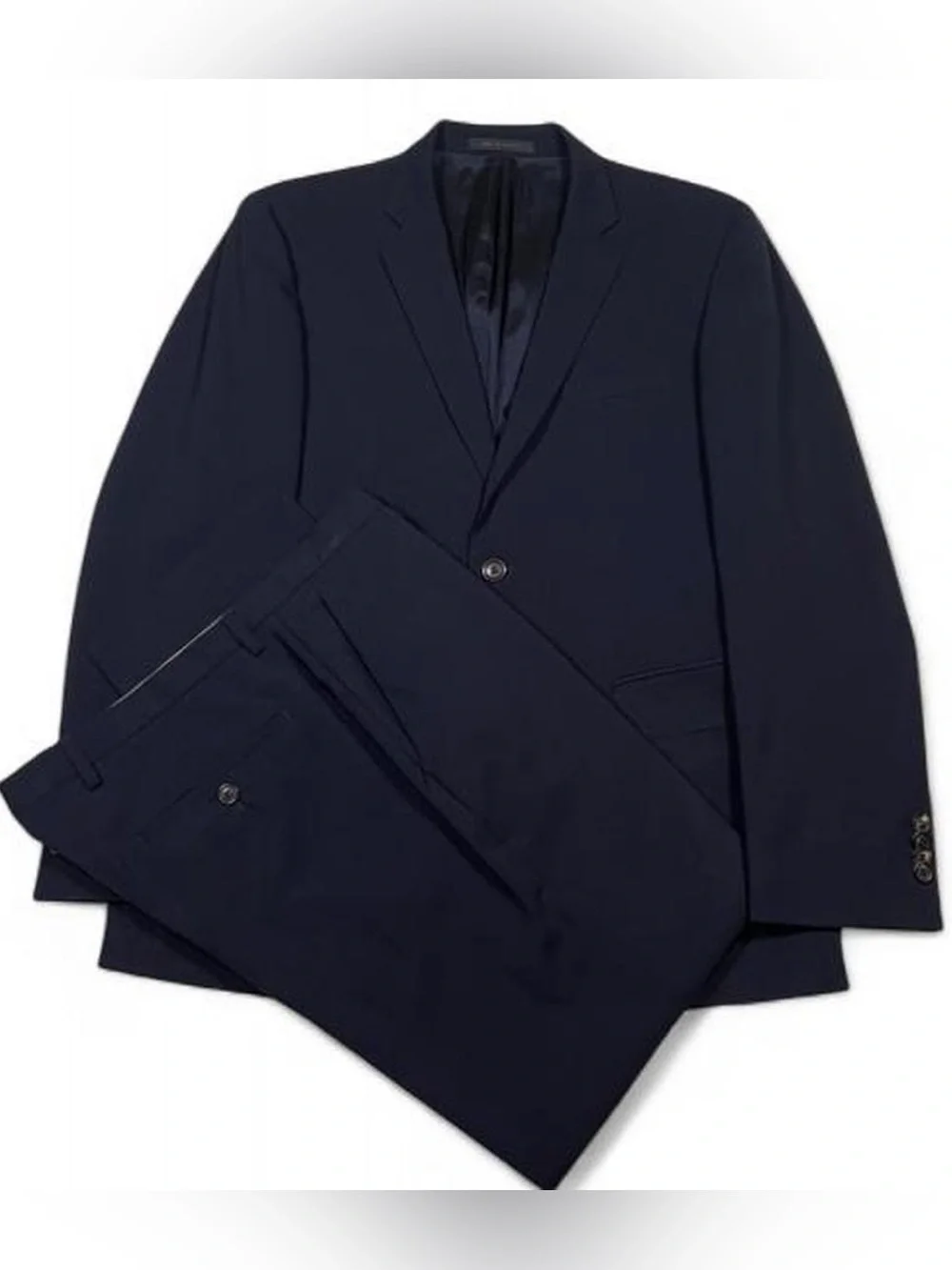 Hugo Boss The Jam75/Sharp3 Stretch Wool Navy Blue Suit Men’s Size 38S 33W 30L